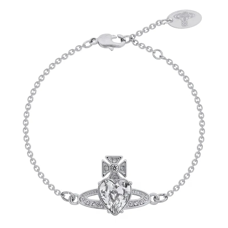 Orb Heart Crystal Chain Bracelet