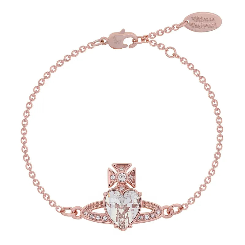 Orb Heart Crystal Chain Bracelet