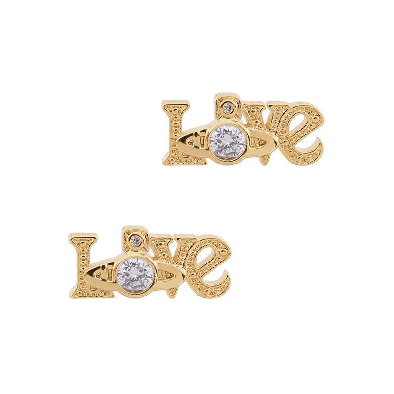 Love Orb Crystal Stud Earrings