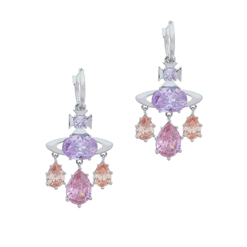 Iridescent Teardrop Orb Earrings
