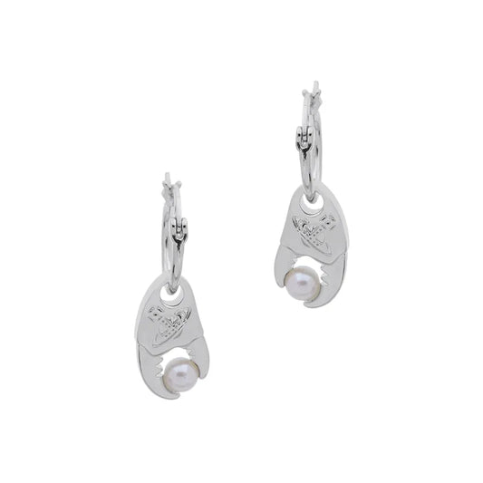 Orb Claw Drop Hoop Earrings