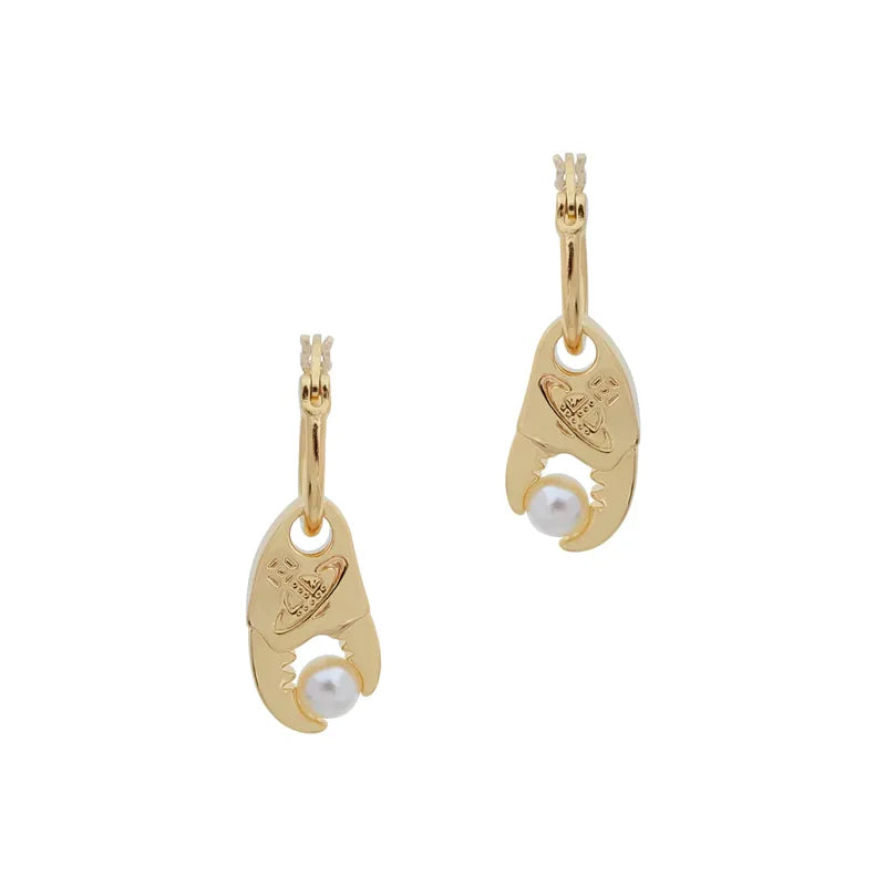 Orb Claw Drop Hoop Earrings