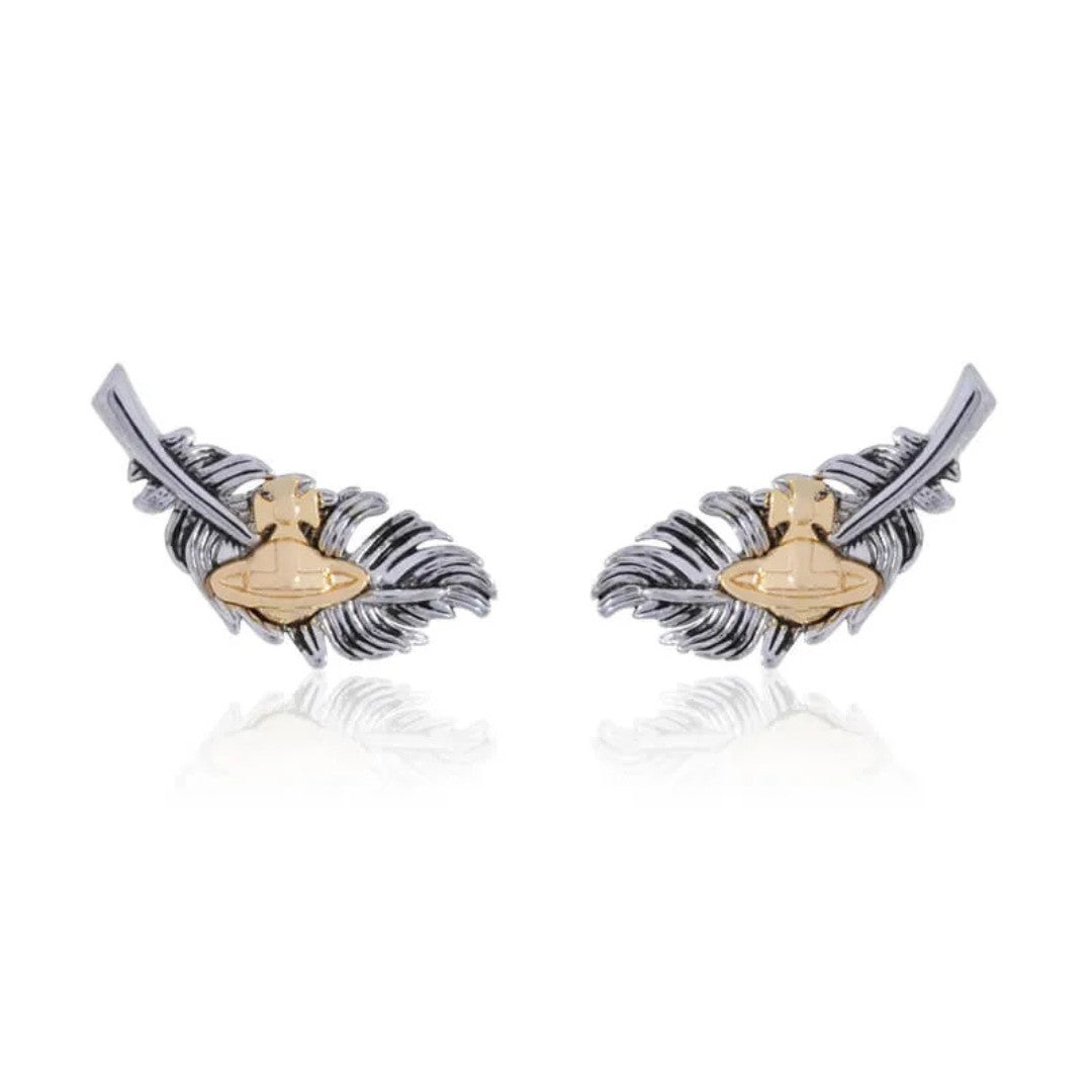 Feather Saturn Earrings