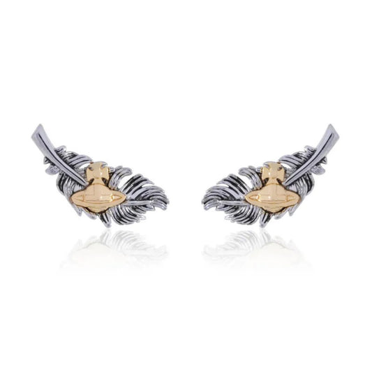 Feather Saturn Earrings