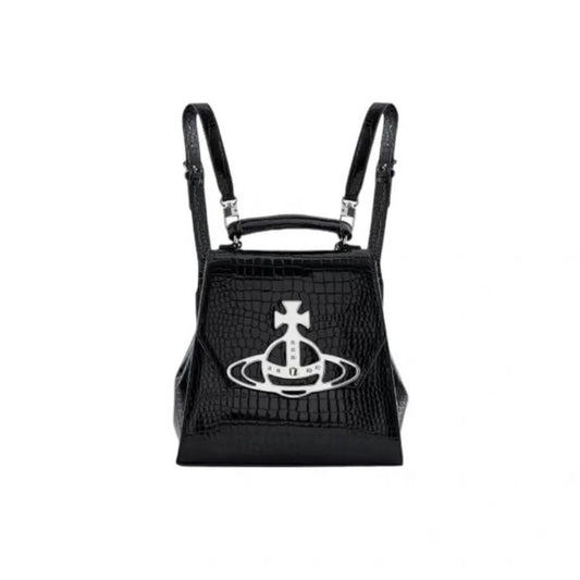 Croc-Textured Leather Mini Backpack