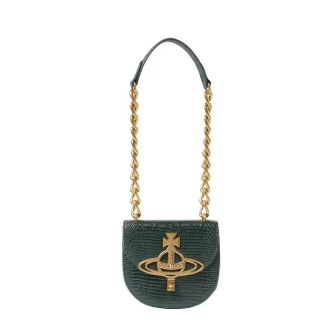 Tartan Vegan Leather Saddle Bag