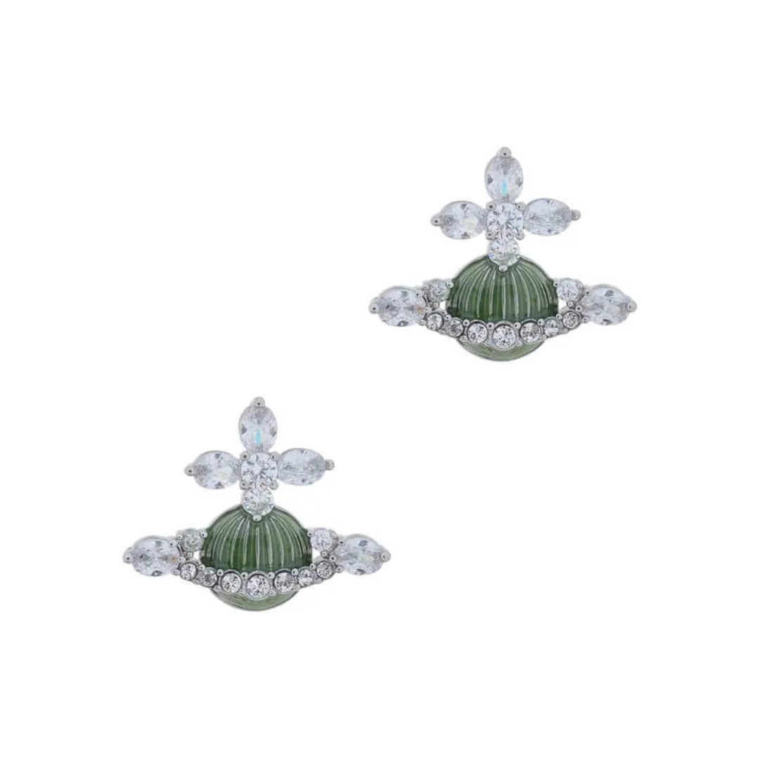 MIREILLE Lacqued Striped Saturn Earrings