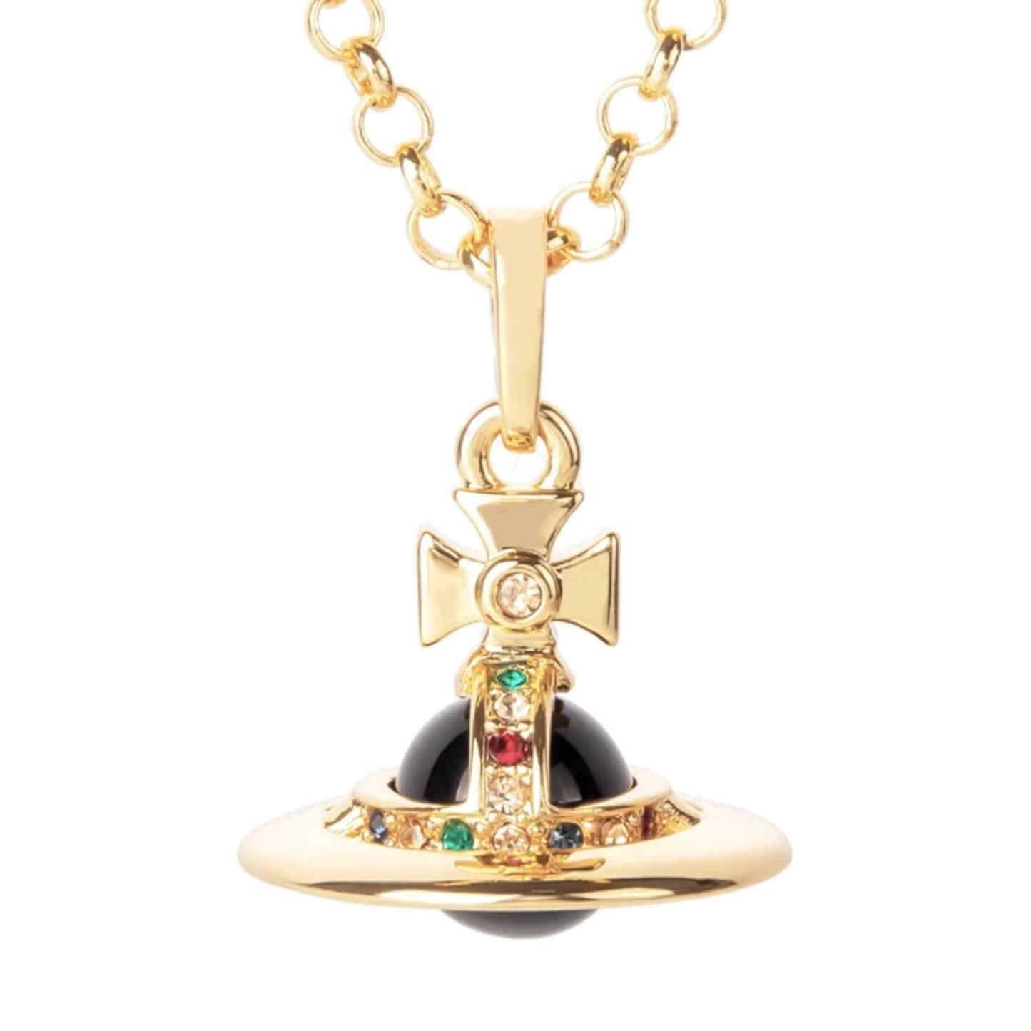 10MM ORB Classic Saturn Pendant Necklace (with box)