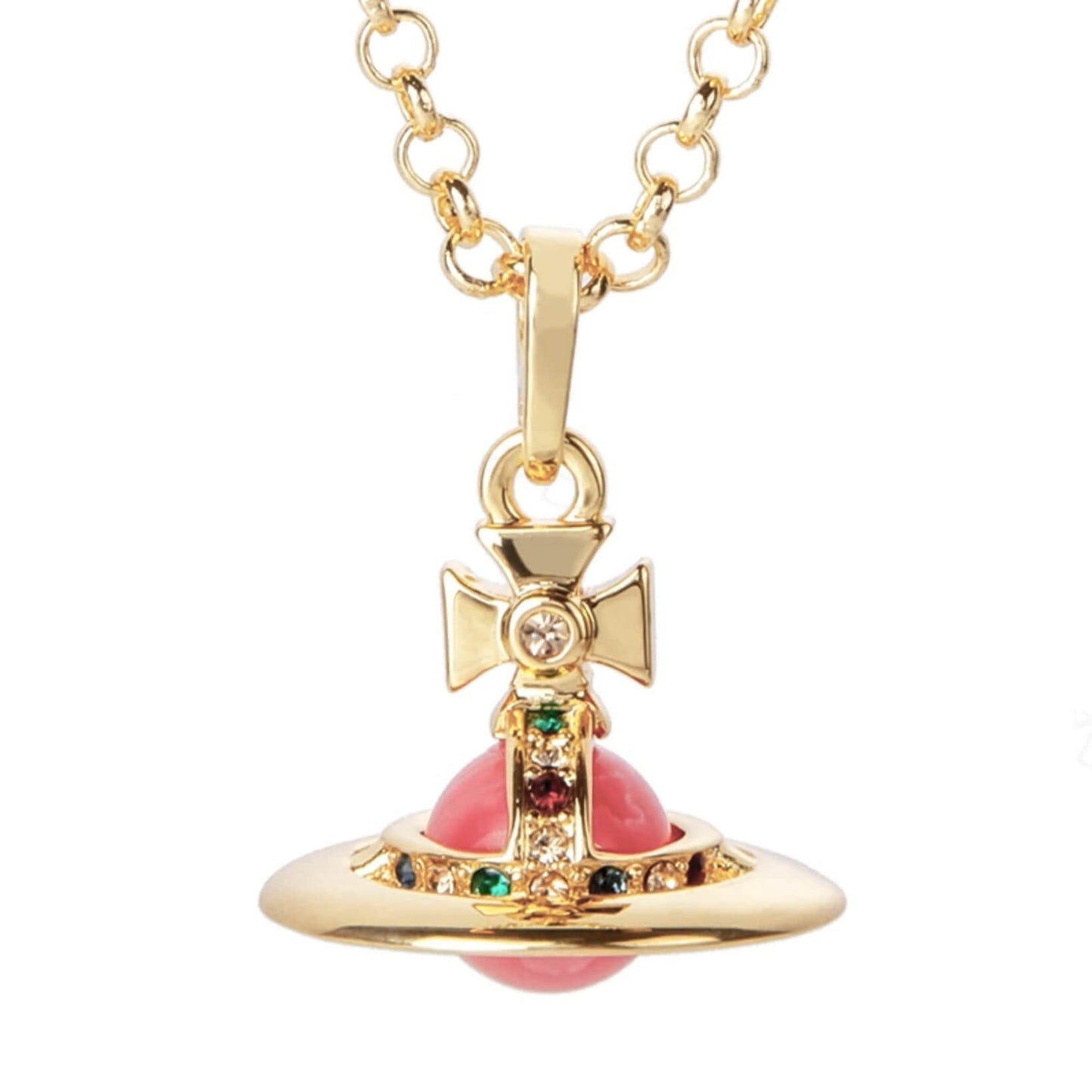 10MM ORB Classic Saturn Pendant Necklace (with box)