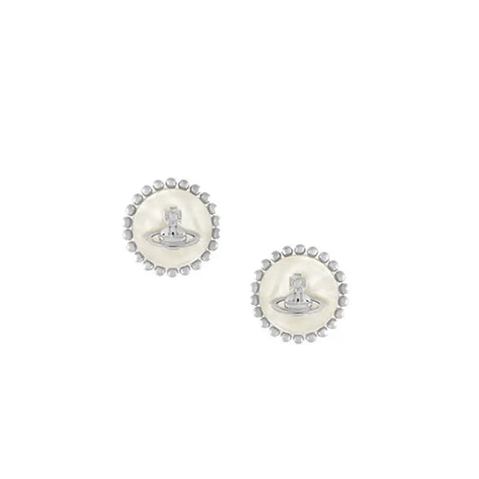 Beaded Edge Orb Stud Earrings