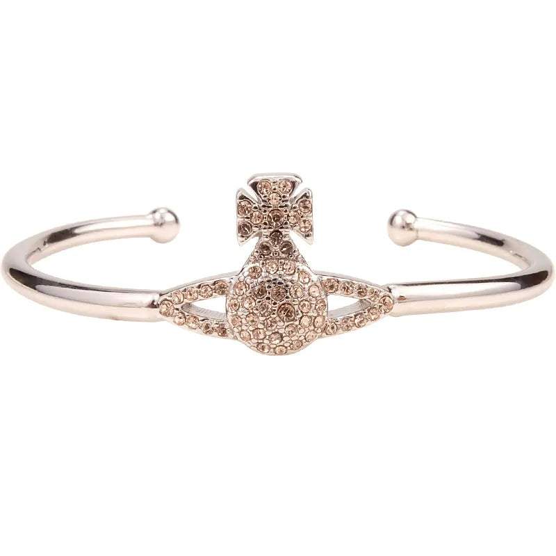 Crystal Orb Open Cuff Bracelet (with Box)