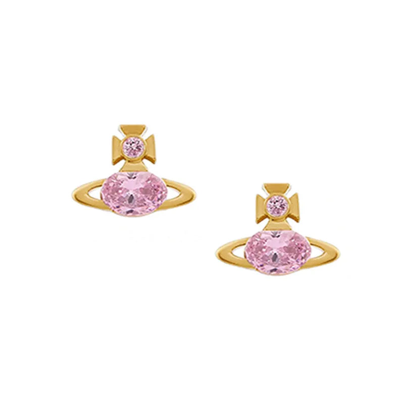 Oval Orb Stud Earrings