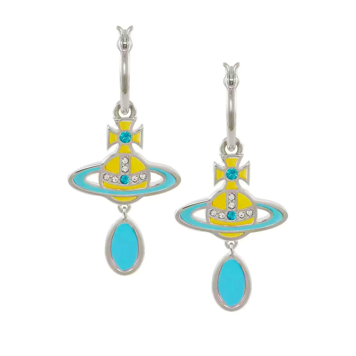 Gemstone Drop Orb Earrings