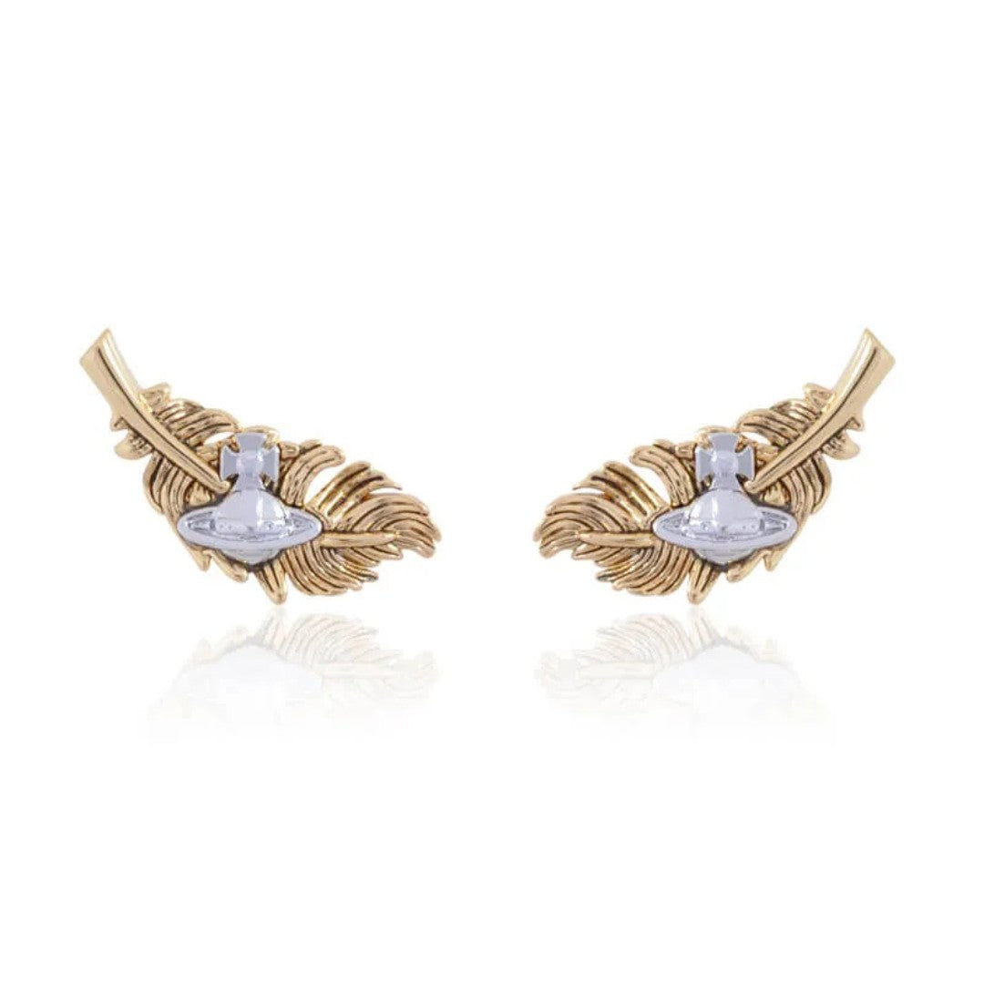 Feather Saturn Earrings