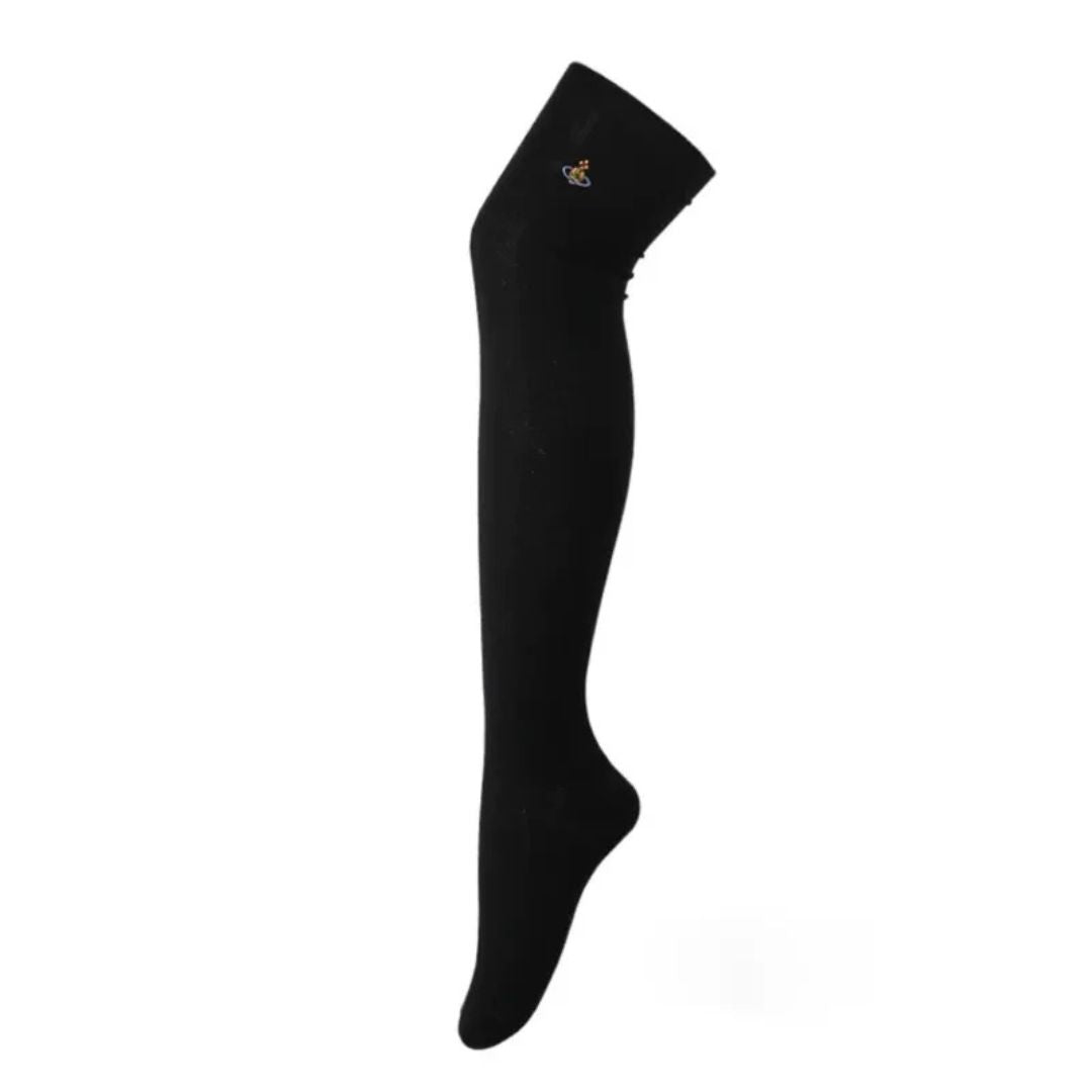 Orb Embroidered Over-the-Knee Socks