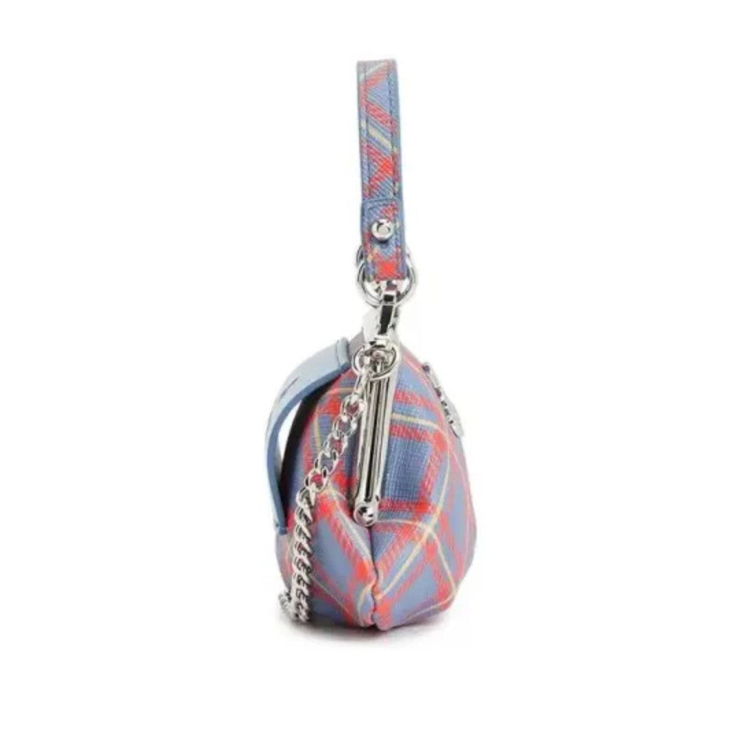 Mini Granny Frame Purse in Blue Plaid