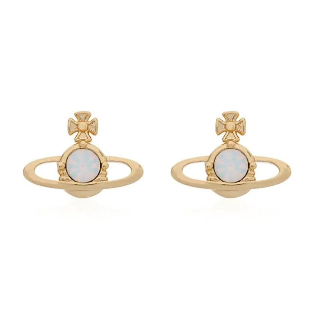 Mini Diamond Saturn Earrings