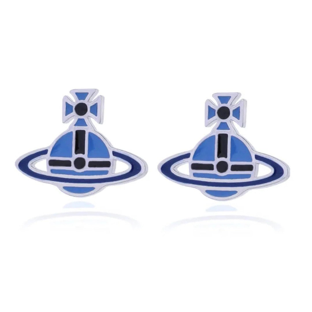 Flat Lacquered Saturn Earrings