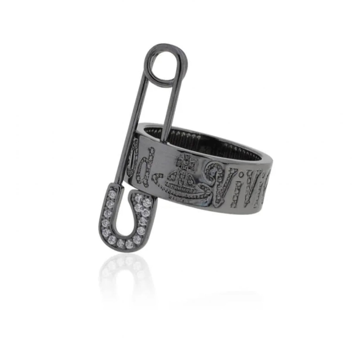 gun metal paper clip ring