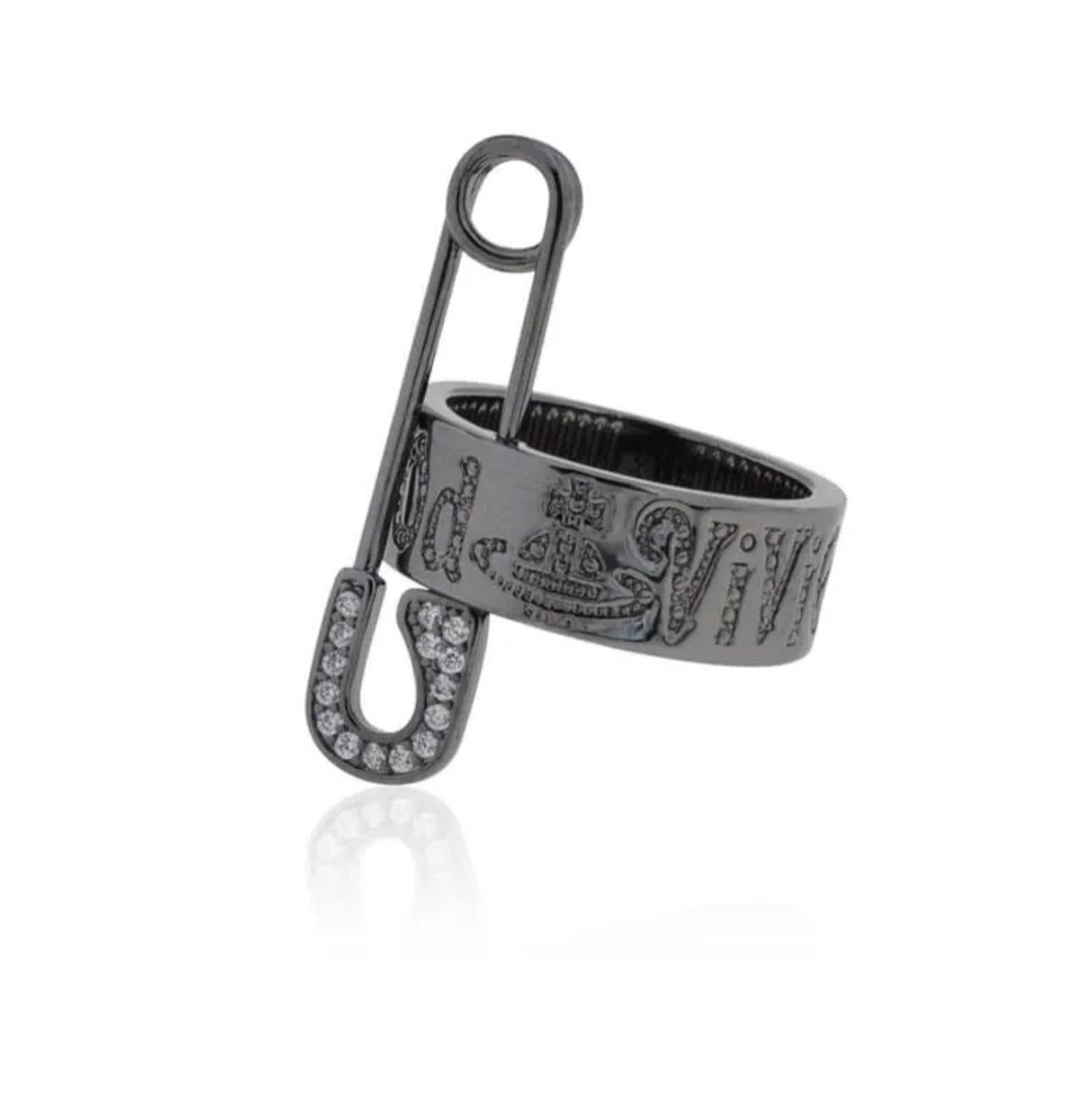 Gun Metal Paper Clip ring