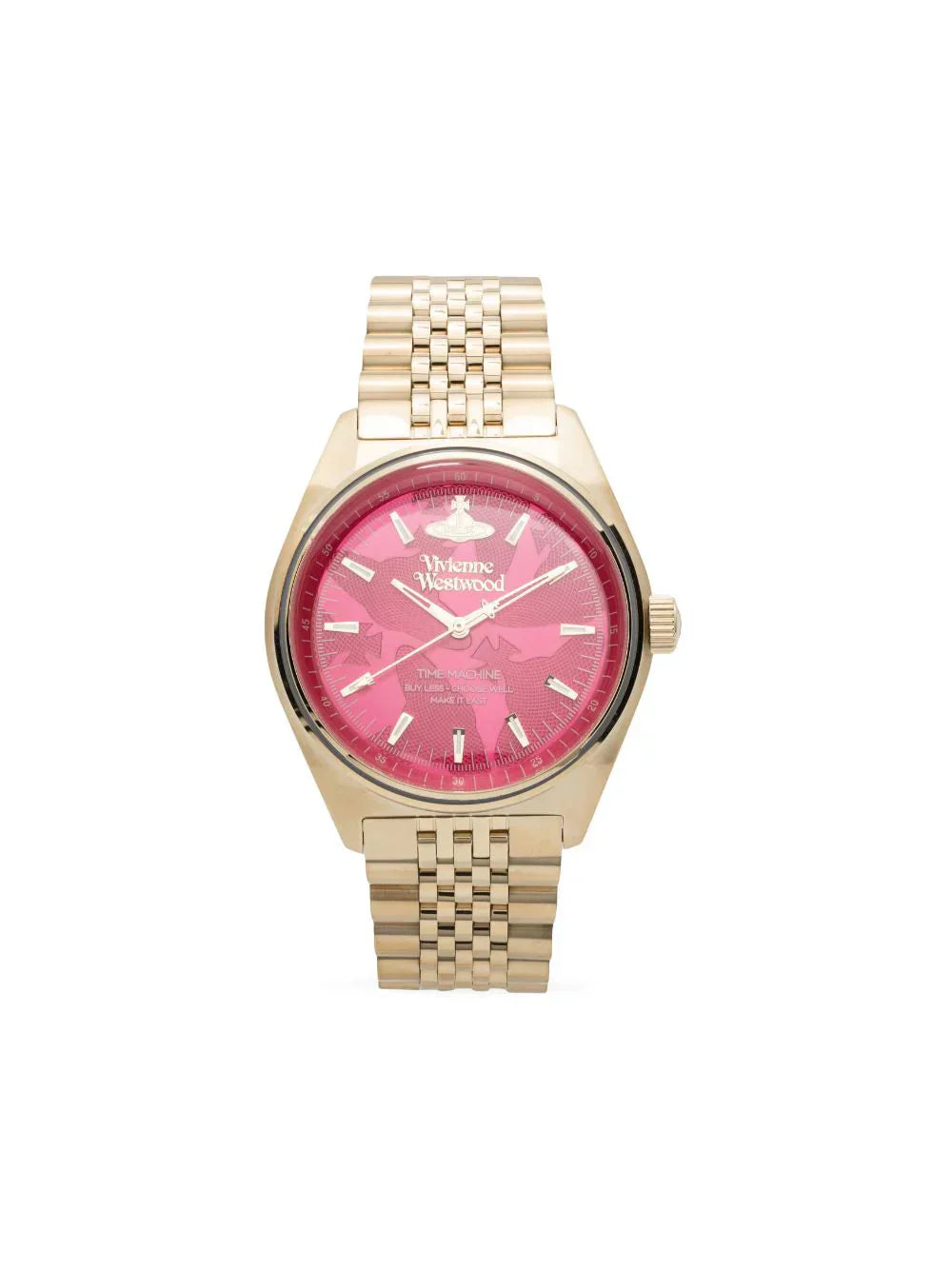 Gold watch with pink face (with box)