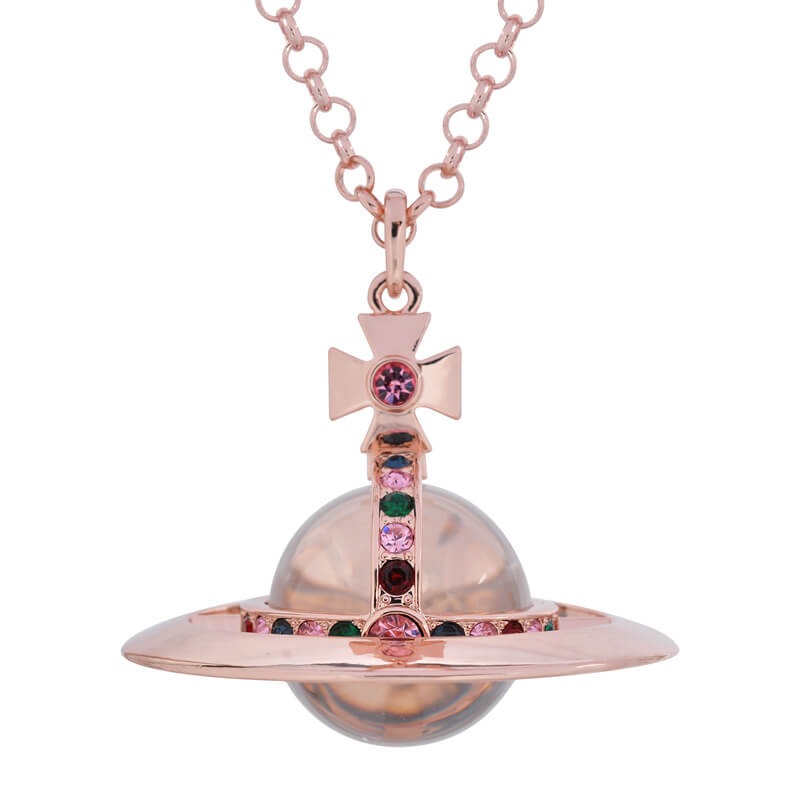 30MM ORB Classic Saturn Pendant Necklace (with box)