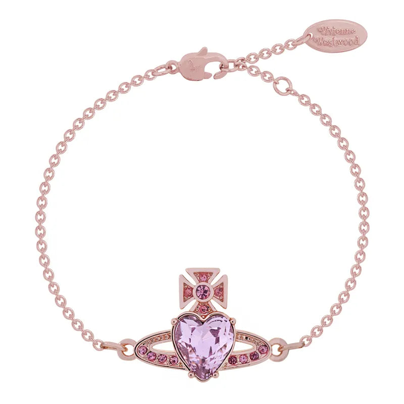 Orb Heart Crystal Chain Bracelet