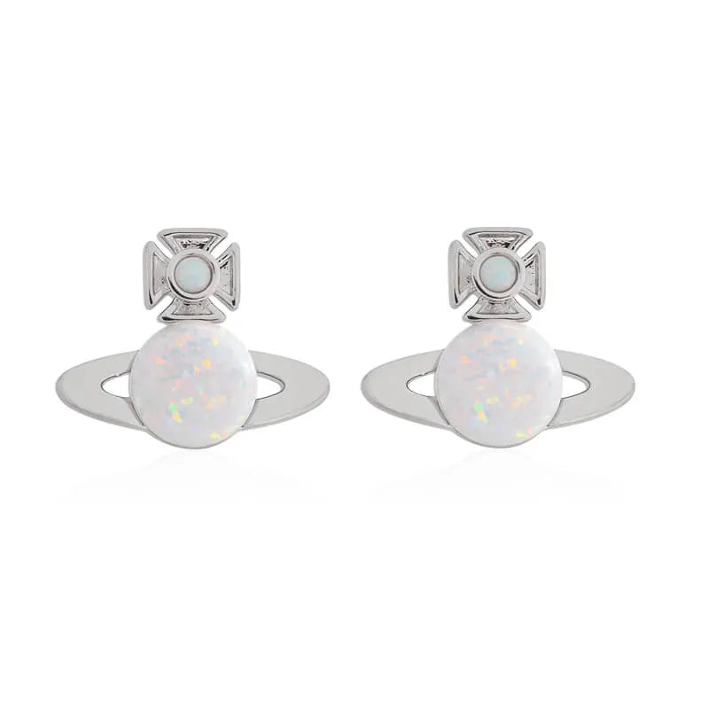 Opalite Saturn Drop Earrings