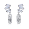 Square Zirconia Tag Earrings (with box)