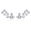 Square Zirconia Side Saturn Earrings (with box)