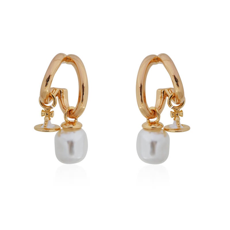 MARELLA Double Hoop Shaped Bead Earrings (with box)