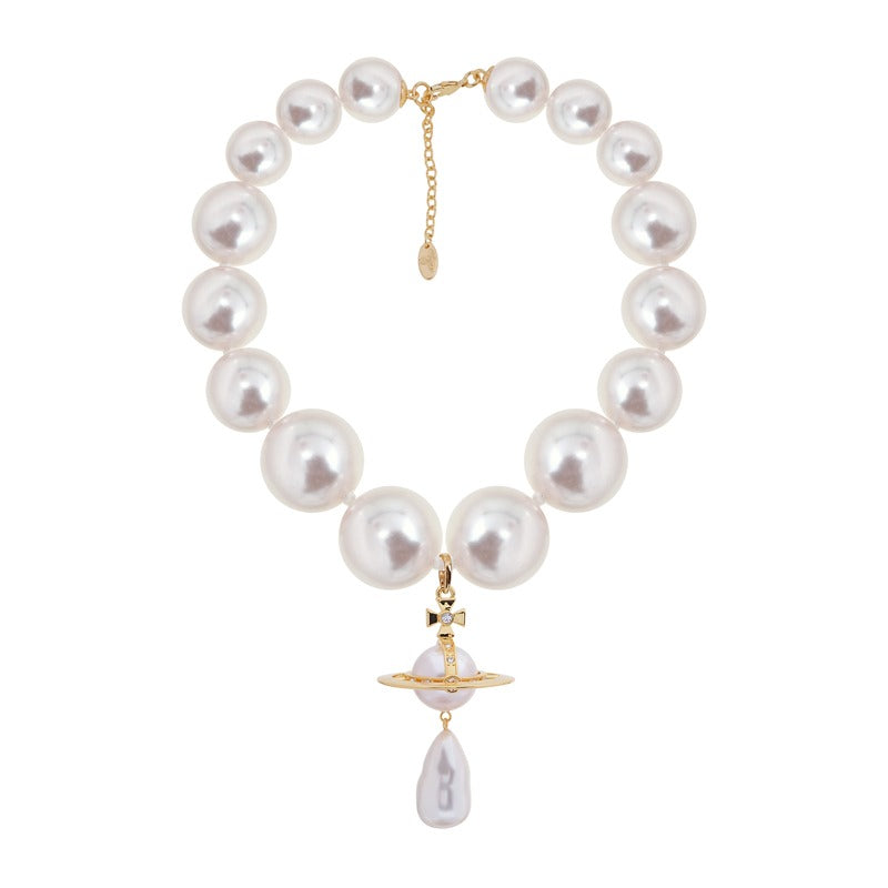 GIANT Full Pearl Pendant ORB Necklace (with box)