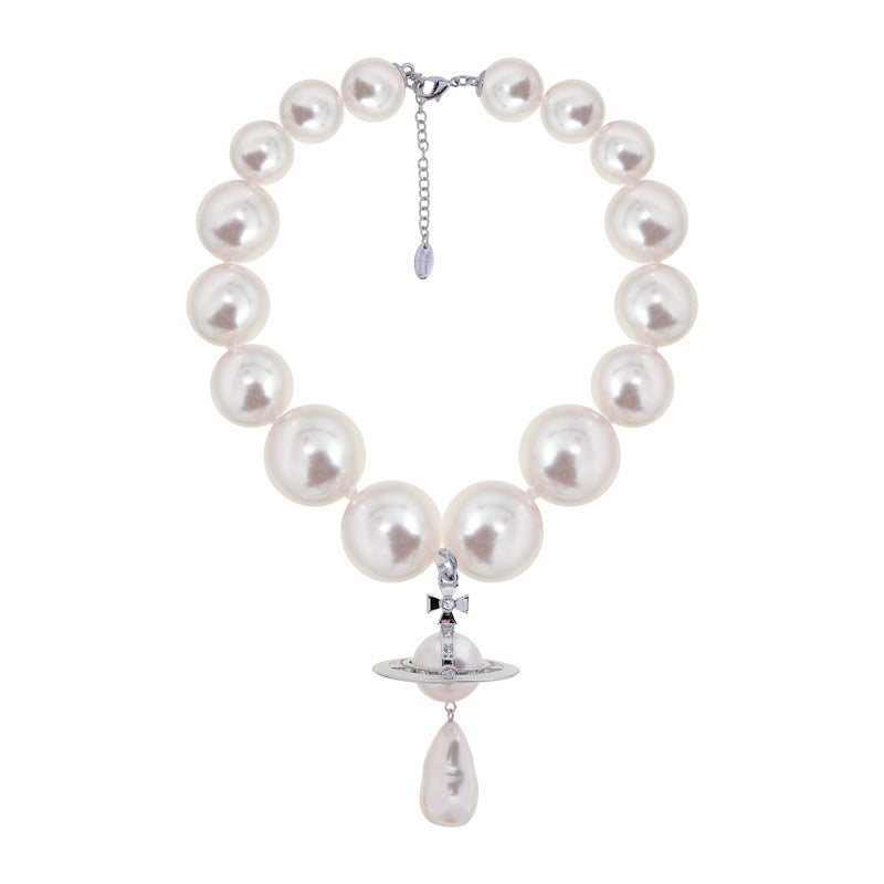 GIANT Full Pearl Pendant ORB Necklace (with box)