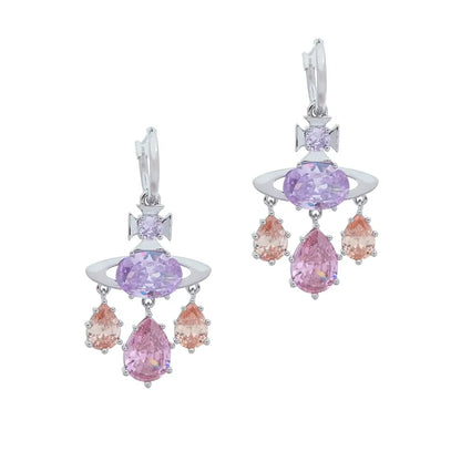 Iridescent Teardrop Orb Earrings