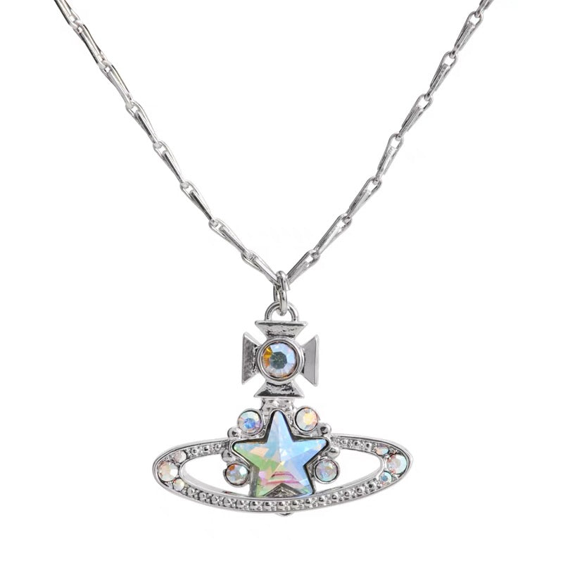 silver star necklace (with box)