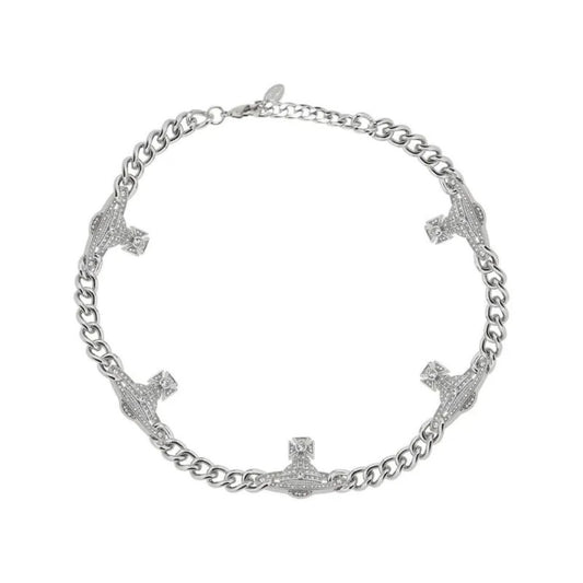 KIKA Multi-Orb Embellished Cuban Chain Necklace
