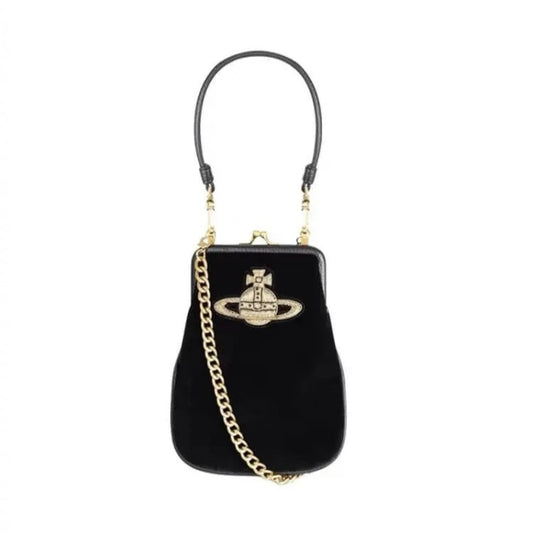 Velvet Kiss-Lock Mini Crossbody Bag