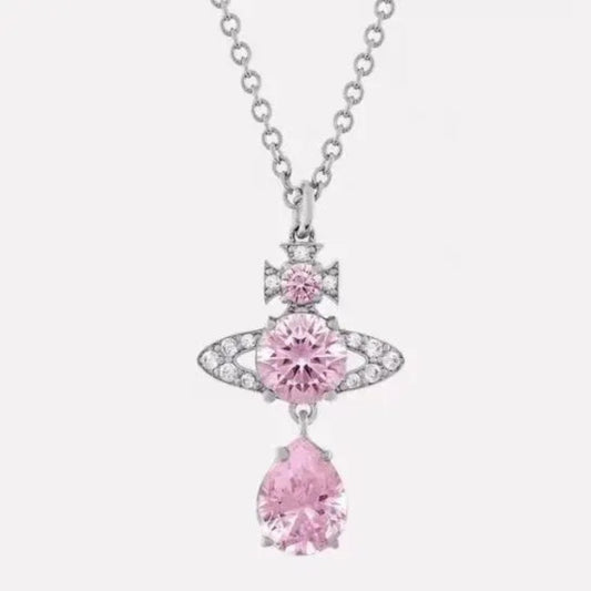 ISMENE Saturn Drop Gem Necklace