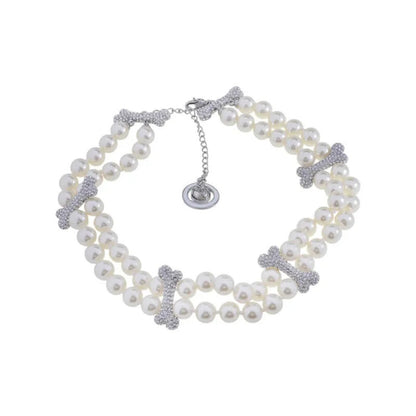 FAUSTINE Double Pearl Bone Choker