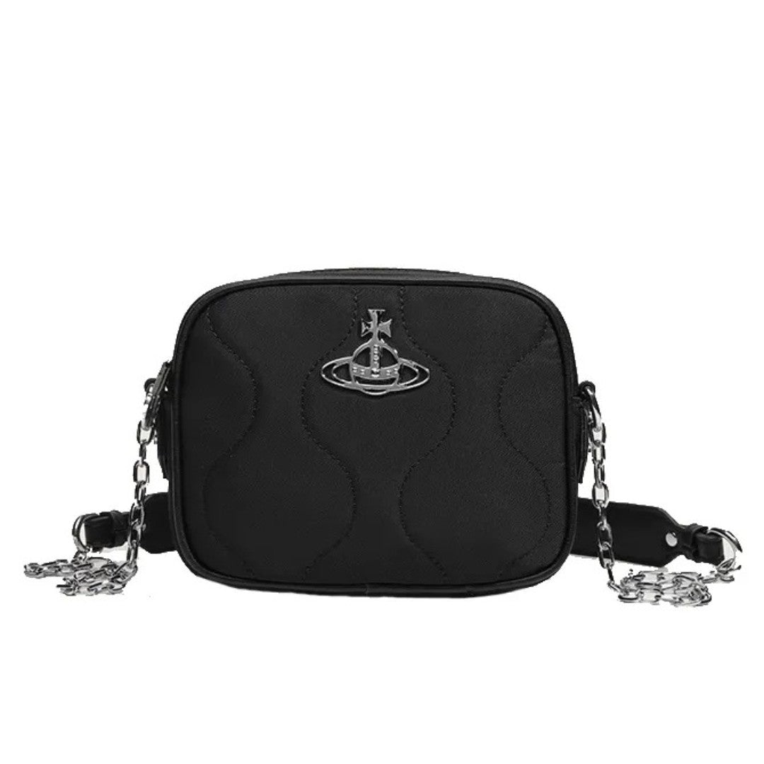 Compact Quilted Saturn Crossbody