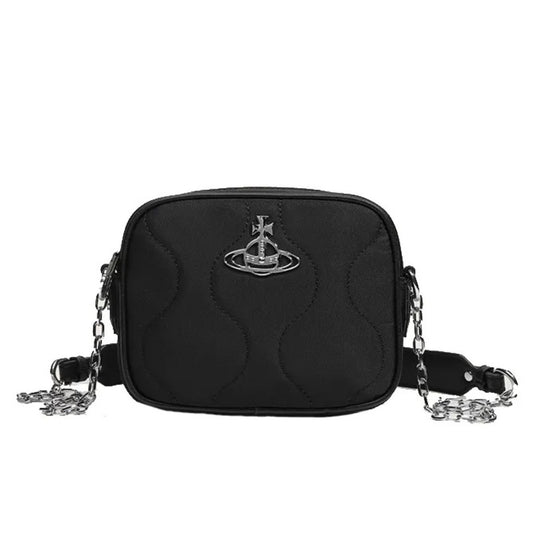 Compact Quilted Saturn Crossbody