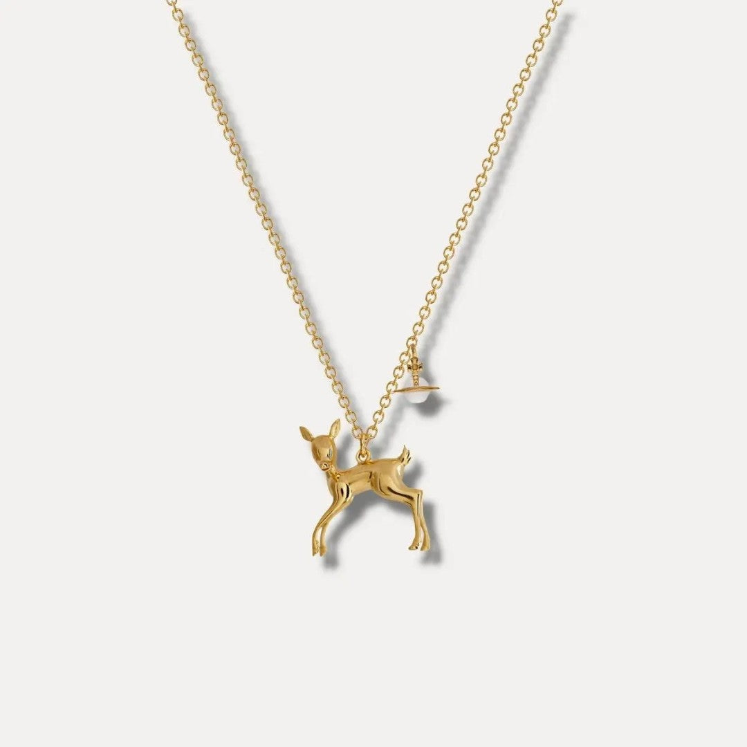 Limited Edition Deer Saturn Orb Necklace