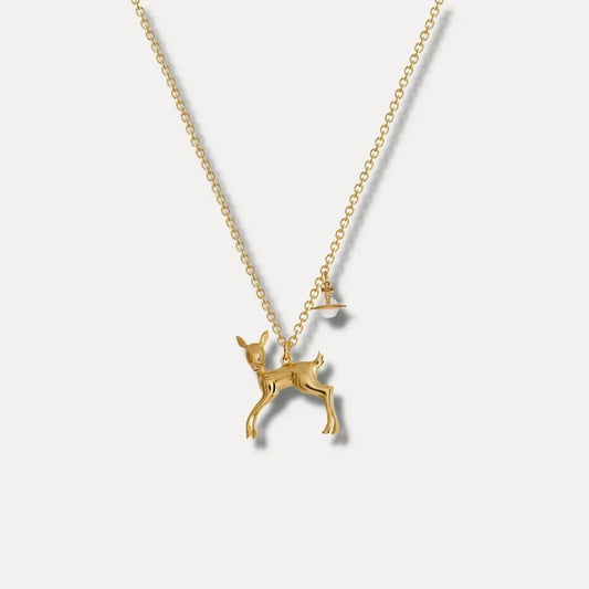 Limited Edition Deer Saturn Orb Necklace