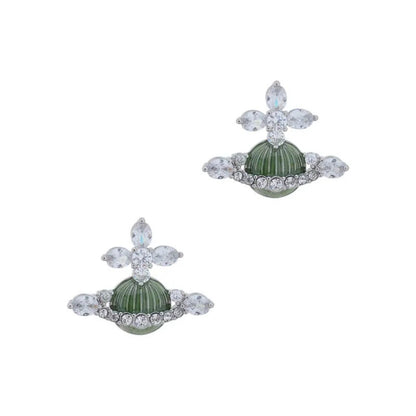 MIREILLE Lacqued Striped Saturn Earrings