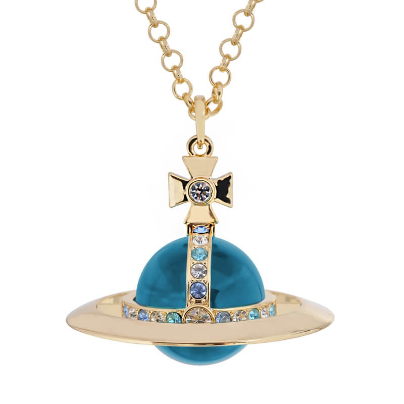 30MM ORB Classic Saturn Pendant Necklace (with box)