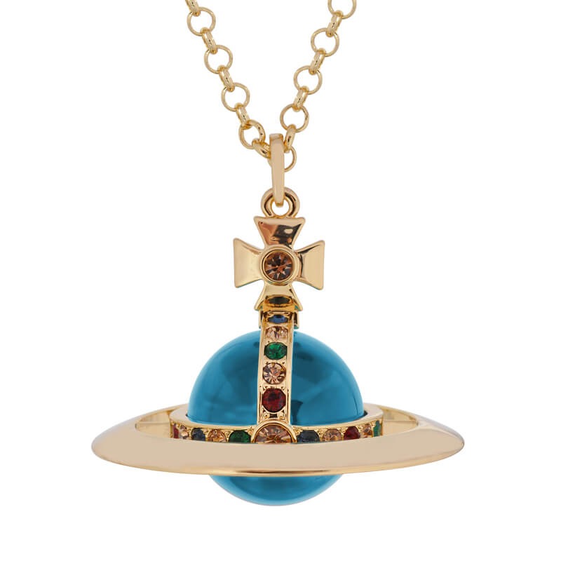 30MM ORB Classic Saturn Pendant Necklace (with box)