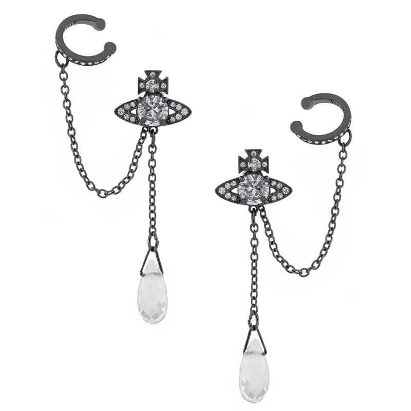 HENRIETTE Horseshoe Button Drop Earrings (with box)