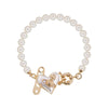 ORIETTA Peach Heart Pearl Pin Bracelet (with box)