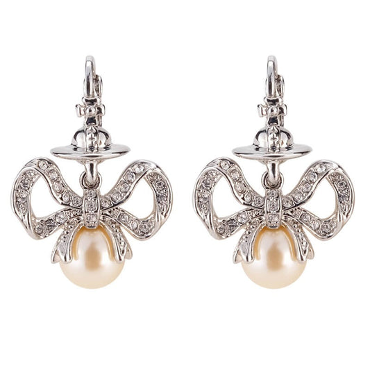 Ribbon Pearl Earrings (with box)