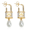 Saturn Lock Pearl Earrings (with box)